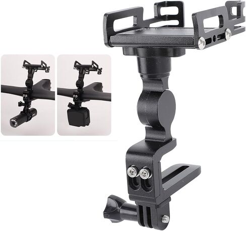 360 Deg Rotation Aluminum Alloy Stable Cycling Phone Mount for 2.2 to 3.9in Width Devices, Phone Mount Holder with Multifunctional Extension for Phone,Bike Light,Action Camera in Saudi Arabia