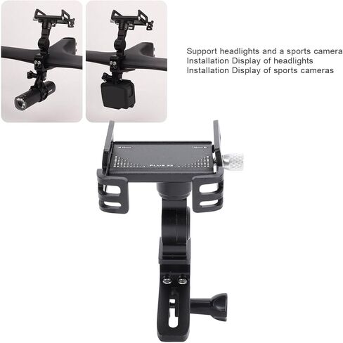360 Deg Rotation Aluminum Alloy Stable Cycling Phone Mount for 2.2 to 3.9in Width Devices, Phone Mount Holder with Multifunctional Extension for Phone,Bike Light,Action Camera in Saudi Arabia