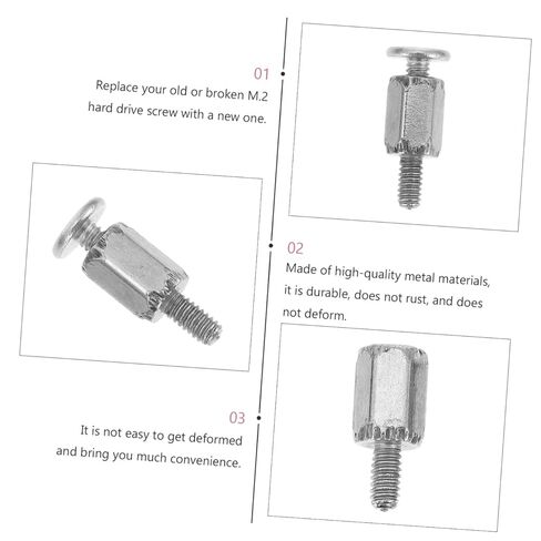 20pcs M.2 SSD Mounting Screws Kit for Motherboard Computer Accessories with Hex Head Nuts, Compatible with Pcie Boards, SSD Standoff Screws for PC Assembly in Kuwait