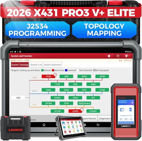 إطلاق X431 Pro3 V+ Elite ، 2025 SmartLinkC 2.0 أداة فحص ثنائية الاتجاه مع J2534 ، مسح الشاحنات عالية الدقة ، 10.1 بوصة ، خريطة الطوبولوجيا ، 60+ خدمة ، ماسحة الترميز عبر الإنترنت ، CANFD/DOIP/D-PDU ، FCA ، 2 سنة تحديث in Saudi Arabia
