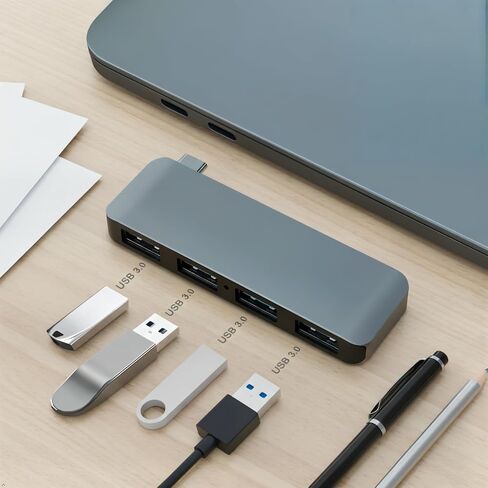 USB C Hub Adapter 4 in 1,USB C Dongle with 4 USB3.0 5Gbps Data Ports,USB c Splitter Suitable for Type-C Port Computers, Smartphone and Tablet，Compatible with Windows, Mac OS, Linux, Android, and iOS in Kuwait