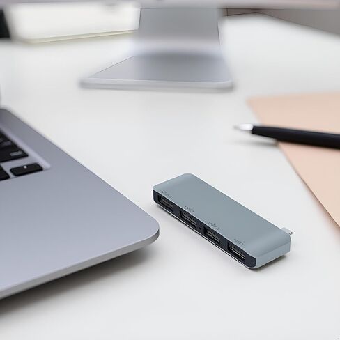 محور USB c متعدد المنافذ مع 4 منافذ USB-A 3.2، سرعة نقل البيانات تصل إلى 10 جيجابت في الثانية، توفر محطة الإرساء من النوع c توافقًا استثنائيًا، متوافق مع أجهزة الكمبيوتر المحمول وSurface وXbox وPS5 وMacBook والمزيد in Kuwait