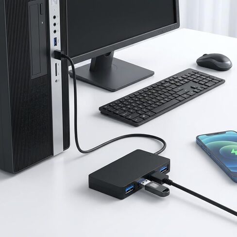 High Speed USB 3.0 Splitter 4 Port Ultra Thin Hub Adapter for Desktop and Laptop Computers in Saudi Arabia