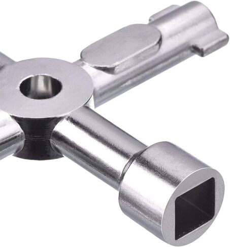 2 Pack 4-Way Utility Key Set for Electric Cabinets, Gas Meters, Water Valves and Panels, Multi-Functional Service Keys Wrenches(Black & Silver) in Saudi Arabia