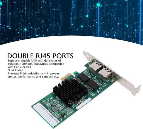 Yoidesu PCI Express Network Card, Dual RJ45 Ports 1Gbps Gigabit Ethernet Adapter with 82575 Chipset for Wins 11 10 8.1 7 Server in Saudi Arabia