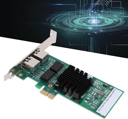 Yoidesu PCI Express Network Card, Dual RJ45 Ports 1Gbps Gigabit Ethernet Adapter with 82575 Chipset for Wins 11 10 8.1 7 Server in Saudi Arabia