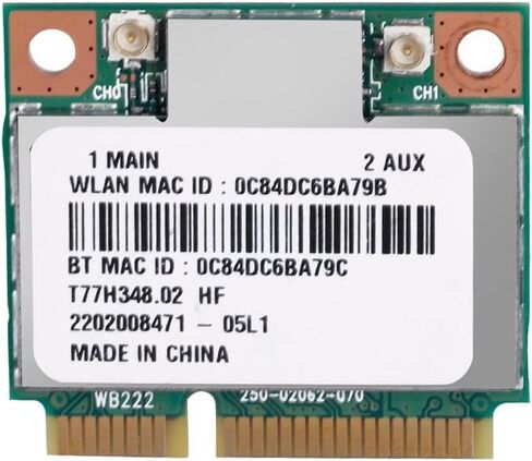بطاقة Ar5b22 Network 4.0 WiFi Mini Pci E بطاقة 300 ميجابت في الثانية ثنائية النطاق 2.4 جيجا هرتز 5 جيجا هرتز مناسبة لأجهزة الكمبيوتر المحمولة وأجهزة الكمبيوتر المكتبية والحالات الصغيرة والأجهزة الأخرى in Saudi Arabia