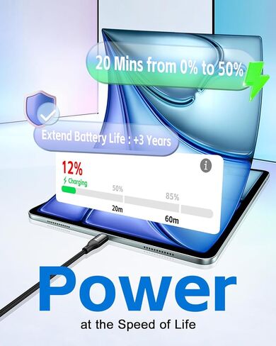 Huntkey 2-in-1 USB C Cable 140W Max Fast Charging Cords, USBC Splitter 1 in 2 Out for MacBook Air/Pro, iPhone 17/16/15 Pro, Plus, Pro Max, iPad and More (5FT, Braided) in Kuwait