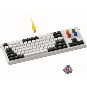 KBDcraft 03Sachiel 85% لوحة مفاتيح ميكانيكية سلكية مع 4 مفاتيح مقابض، حافظة متوافقة مع Lego، حامل حشية، أغطية مفاتيح PBT لملف OEM، مفتاح خطي قابل للتبديل السريع، RGB، QMK/Vial for Win/Mac (أحمر) in Kuwait