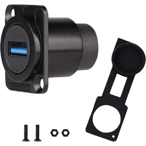 D-Type USB 3.0 Panel Mount Adapter - USBA3.0 Female to USB C Female Waterproof Coupler Connector, 5Gbps High-Speed Data Transfer & Fast Charging in Kuwait