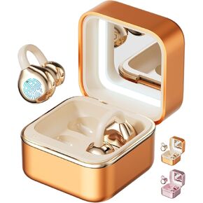 سماعات أذن لاسلكية مفتوحة الأذن بتقنية البلوتوث 6.0 مع ميكروفون، 40 ساعة، AI-ENC، مقاومة للماء IPX5، وسادات أذن رياضية، ضوء ملء محمول ومرآة مكياج لتشغيل الأذنين الصغيرة، والتمرين واللياقة البدنية in Kuwait