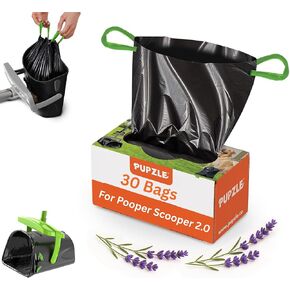 مغرفة مخلفات الكلاب من بابزل مع ملحق حقيبة، مغرفة مخلفات الكلاب بمقبض طويل 40 بوصة للكلاب الكبيرة، مغرفة فضلات الكلاب للفناء، سلة دوارة ذات سعة كبيرة ومشعل النار، أكياس معطرة باللافندر (أخضر) in Kuwait
