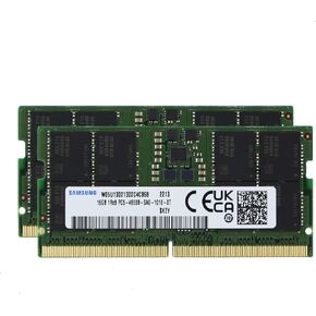 Samsung 32GB (2x16GB) DDR5 4800MHz PC5-38400 SODIMM 1Rx8 رتبة واحدة CL40 1.1v 262pin Non-ECC M425R2GA3BB0-CQK ترقية ذاكرة الوصول العشوائي للكمبيوتر المحمول in Kuwait
