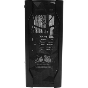 Veemoon Gaming Computer Case ATX Chassis with Tempered Glass Side Panel for Desktop Pc, Water Cooling Compatible, Black Mid Tower for Home, Office, and Cafe Use in Kuwait