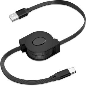 كابل USB A إلى USB C Carplay بطول 3 أقدام لجهاز Moto G Play 2026، شاحن سيارة 18 وات 15 وات شحن سريع سلك قابل للسحب من النوع C لجهاز Galaxy Tab A9+، Galaxy Z Flip 3، Pixel 7a Tablet Android Auto، 3 أقدام in Kuwait