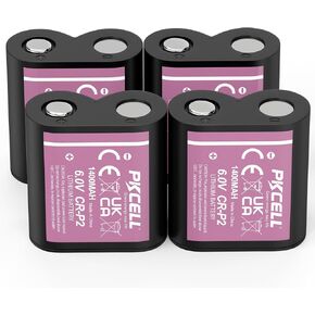 PKCELL 6V CR-P2 Battery 4-Pack, 6V 1400mAh Lithium Photo Battery Replaces 223A, DL223A, EL223AP and 2CR-P2 Batteries for Flashlights, Security Systems, Smart Devices in Kuwait