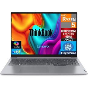 كمبيوتر محمول Lenovo ThinkBook 16 G7 Business بشاشة 16.0 بوصة IPS WUXGA (AMD Ryzen 5 7533HS، 16 جيجابايت DDR5، 1 تيرابايت M.2 PCIe SSD، AMD Radeon، بصمة الإصبع، WiFi 6E، كاميرا ويب، بلوتوث 5.3، Win 11 Pro) in Kuwait