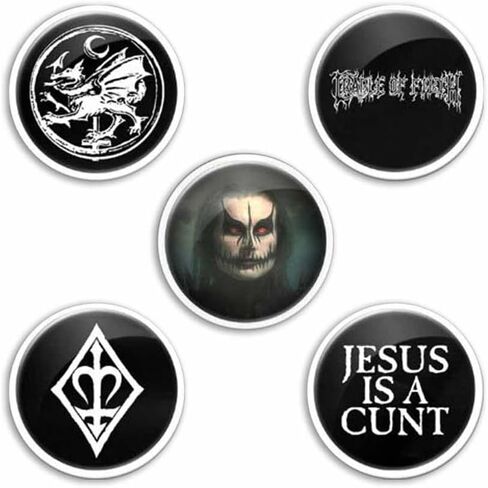 Cradle Of Filth Hammer Of The Witches/Dani Button (Pack of 5) (One Size) (Black/White) in Saudi Arabia