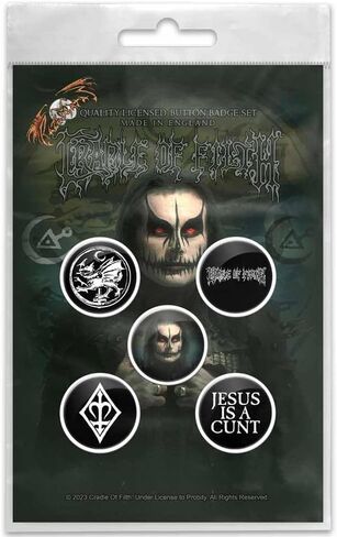 Cradle Of Filth Hammer Of The Witches/Dani Button (Pack of 5) (One Size) (Black/White) in Saudi Arabia