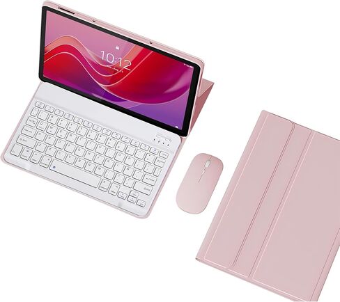 حافظة لوحة مفاتيح لجهاز Lenovo Tab M11 مقاس 11 بوصة (TB330FU/TB330XU)، تصميم إسباني، غطاء حامل نحيف من البولي يوريثان مع لوحة مفاتيح لاسلكية قابلة للفصل مغناطيسيًا، ماوس كمبيوتر لوحي، وردي in Kuwait