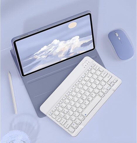 حافظة لوحة مفاتيح لجهاز Lenovo Tab M11 مقاس 11 بوصة (TB330FU/TB330XU)، تصميم إسباني، غطاء حامل نحيف من البولي يوريثان مع لوحة مفاتيح لاسلكية قابلة للفصل مغناطيسيًا، ماوس كمبيوتر لوحي، وردي in Kuwait