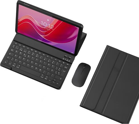 Keyboard Case for Lenovo Tab M11 11 Inch (TB330FU/TB330XU), Spanish Ñ Layout, Slim PU Stand Cover with Magnetically Detachable Wireless Keyboard, Tablet Mouse,Pink in Kuwait