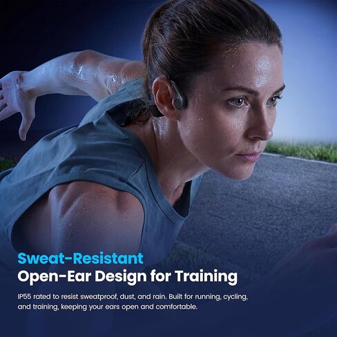 2026 New Bone Conduction Headphones, Bluetooth 5.4 Open-Ear Sport Headset with Mic, 10H Battery, IP55 Waterproof, 22g Lightweight Skin-Friendly Design for Cycling, Running & Gym in Saudi Arabia