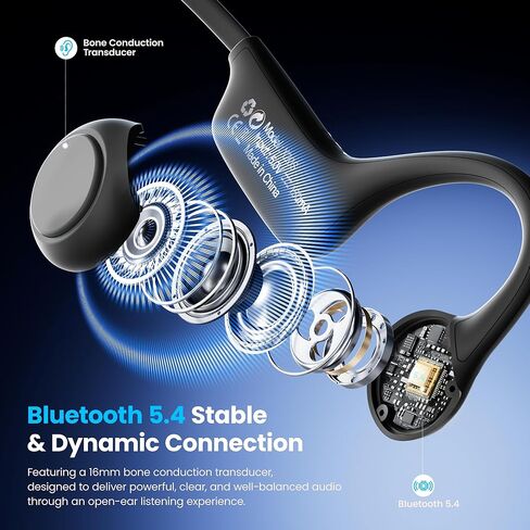 2026 New Bone Conduction Headphones, Bluetooth 5.4 Open-Ear Sport Headset with Mic, 10H Battery, IP55 Waterproof, 22g Lightweight Skin-Friendly Design for Cycling, Running & Gym in Saudi Arabia
