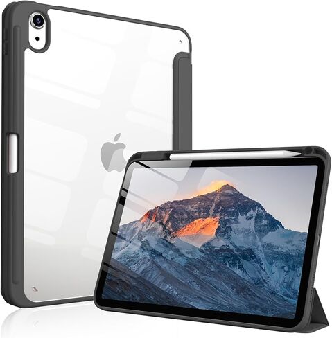 حافظة لجهاز iPad (A16) الجيل الحادي عشر 11 بوصة 2025، حافظة iPad الجيل العاشر 10.9 بوصة 2022 مع حامل أقلام، غطاء مقاوم للصدمات مع غطاء خلفي شفاف، يدعم الاستيقاظ/النوم التلقائي (وردي فاتح) in Kuwait