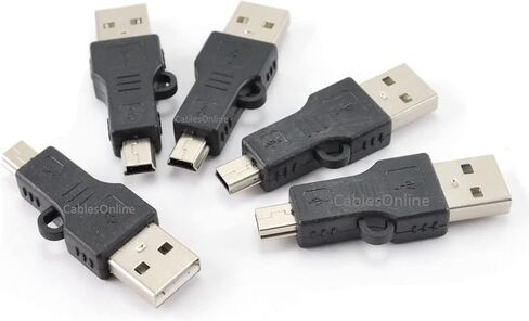 محول كابلات USB 2.0 A-Type Male إلى Mini-B ذكر 5-Pin عبر الإنترنت، (5 حزم) (AD-U10H-5) in Saudi Arabia