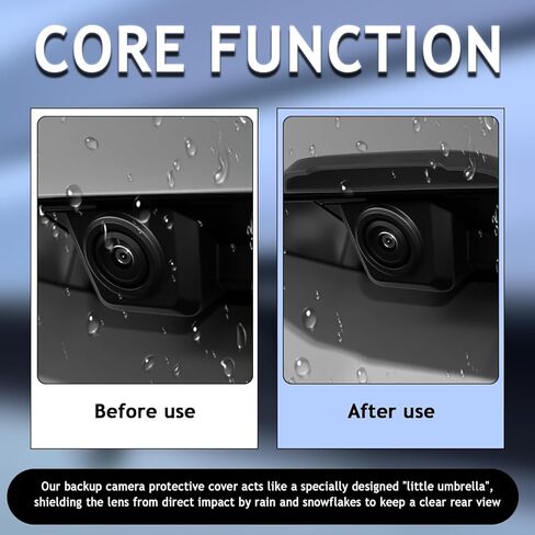 Car Rear View Camera Protection Cover,Wider Back Up Camera Rain Guard for Clarity of Image,Non-Destructive Backup Cameras Rain Shield as Car Modification Accessories in Saudi Arabia