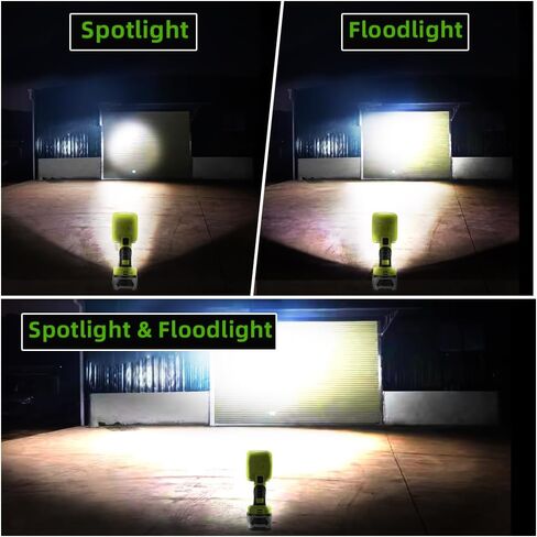 مصباح يدوي 1600LM لبطارية Ryobi ONE+ 18V Li-ion Ni-Cad Ni-Mh، مصباح يدوي محمول محمول لمشروع التخييم وورش عمل المرآب وإصلاح السيارات والطوارئ وموقع العمل (البطارية غير متضمنة) in Kuwait
