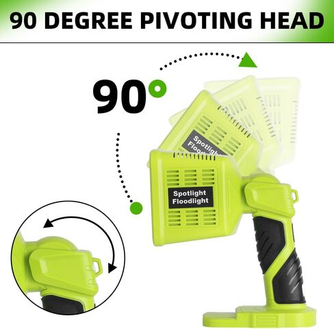 مصباح يدوي 1600LM لبطارية Ryobi ONE+ 18V Li-ion Ni-Cad Ni-Mh، مصباح يدوي محمول محمول لمشروع التخييم وورش عمل المرآب وإصلاح السيارات والطوارئ وموقع العمل (البطارية غير متضمنة) in Kuwait