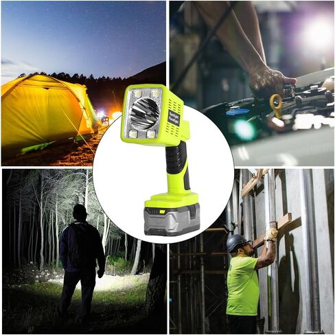 مصباح يدوي 1600LM لبطارية Ryobi ONE+ 18V Li-ion Ni-Cad Ni-Mh، مصباح يدوي محمول محمول لمشروع التخييم وورش عمل المرآب وإصلاح السيارات والطوارئ وموقع العمل (البطارية غير متضمنة) in Kuwait