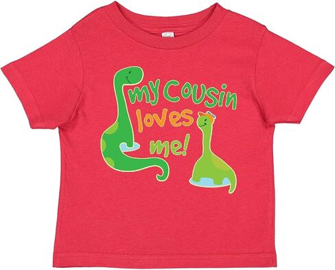 inktastic My Cousin Loves Me Dinosaur Toddler T-Shirt in Saudi Arabia