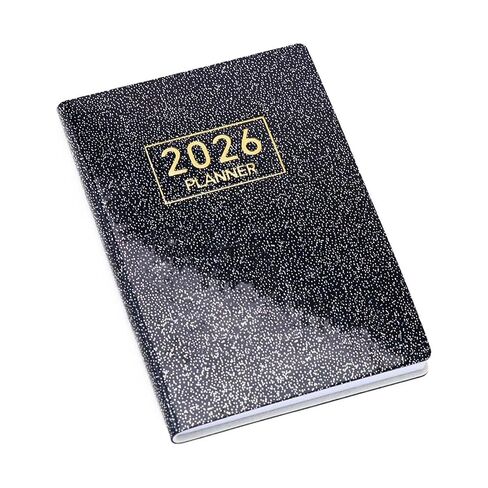 2026 A7 Pocket Planner - 128-Page Daily Diary Notebook, Laser Leather Hard Shell, Thick Paper for Daily/Work Planning (Purple) in Saudi Arabia
