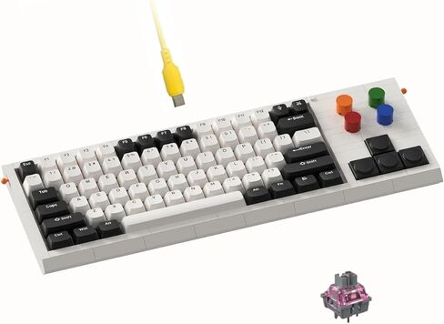KBDcraft 03Sachiel 85% لوحة مفاتيح ميكانيكية سلكية مع 4 مفاتيح مقابض، حافظة متوافقة مع Lego، حامل حشية، أغطية مفاتيح PBT لملف OEM، مفتاح خطي قابل للتبديل السريع، RGB، QMK/Vial for Win/Mac (أحمر) in Kuwait