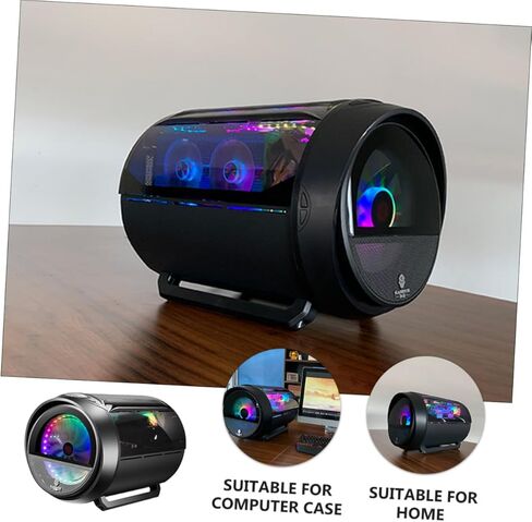 حافظة كمبيوتر ألعاب Gadpiparty RGB مستديرة لتبريد المياه للوحة الأم Matx، هيكل كمبيوتر أسود لإعداد المكتب والألعاب in Kuwait