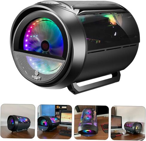 حافظة كمبيوتر ألعاب Gadpiparty RGB مستديرة لتبريد المياه للوحة الأم Matx، هيكل كمبيوتر أسود لإعداد المكتب والألعاب in Kuwait