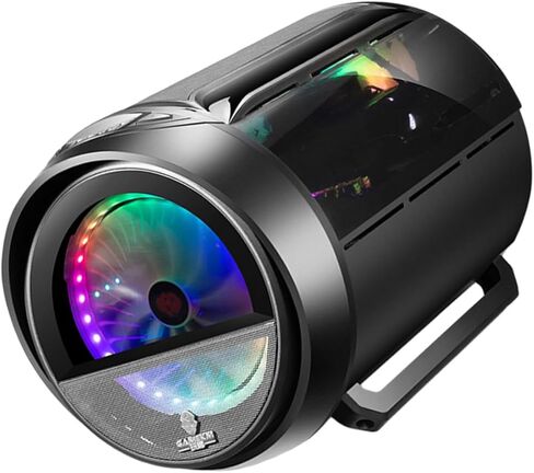 Cafe Computer Case Water Cooling Desktop Host Box for Matx Motherboard, RGB Round Panoramic PC Chassis for Home Office Gaming, Black in Saudi Arabia