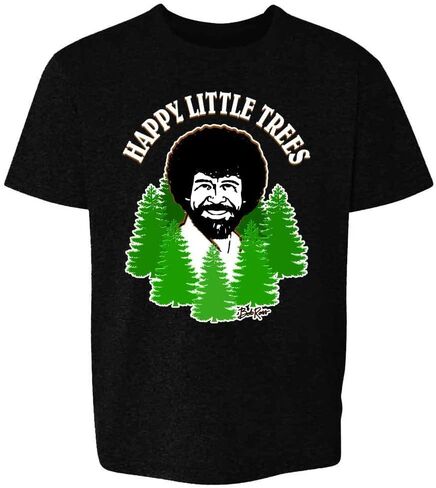 Pop Threads Bob Ross Happy Little Trees Retro Funny Baby Toddler Kids Girl Boy T-Shirt in Saudi Arabia