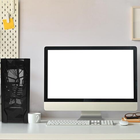 ATX Computer Case Gaming Chassis with Full Side Tempered Glass Panel, Water Cooling Support, Black Desktop Tower for PC Enthusiasts and Gamers in Saudi Arabia