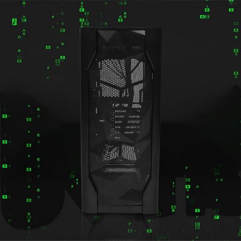 ATX Computer Case Gaming Chassis with Full Side Tempered Glass Panel, Water Cooling Support, Black Desktop Tower for PC Enthusiasts and Gamers in Saudi Arabia