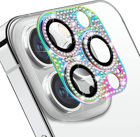 واقي عدسة الكاميرا لهاتف iPhone 14 Pro وiPhone 14 Pro Max، غطاء كاميرا من الزجاج المقوى ثلاثي الأبعاد من حجر الراين اللامع 9H مضاد للخدش ومقاوم للصدمات، غطاء حماية كامل in Kuwait