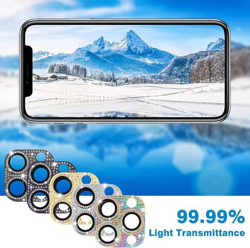 واقي عدسة الكاميرا لهاتف iPhone 14 Pro وiPhone 14 Pro Max، غطاء كاميرا من الزجاج المقوى ثلاثي الأبعاد من حجر الراين اللامع 9H مضاد للخدش ومقاوم للصدمات، غطاء حماية كامل in Kuwait