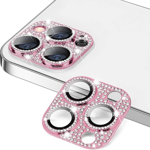 واقي عدسة الكاميرا لهاتف iPhone 14 Pro وiPhone 14 Pro Max، غطاء كاميرا من الزجاج المقوى ثلاثي الأبعاد من حجر الراين اللامع 9H مضاد للخدش ومقاوم للصدمات، غطاء حماية كامل in Kuwait