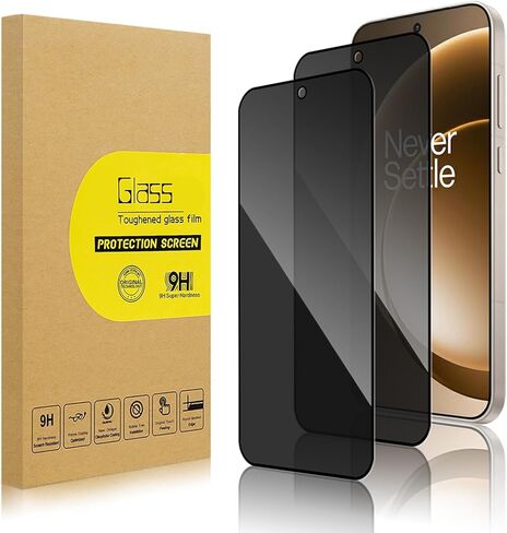 2 Pack Privacy Screen Protector for Oneplus 15 [Anti-Spy Tempered Glass][Fingerprint Unlock Support], Ultra HD, Anti-Scratch, Bubble-Free, Easy Install 9H Protective Glass for Oneplus 15 in Saudi Arabia
