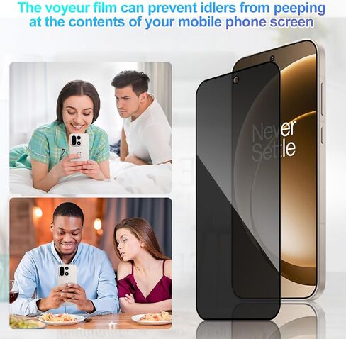 2 Pack Privacy Screen Protector for Oneplus 15 [Anti-Spy Tempered Glass][Fingerprint Unlock Support], Ultra HD, Anti-Scratch, Bubble-Free, Easy Install 9H Protective Glass for Oneplus 15 in Saudi Arabia