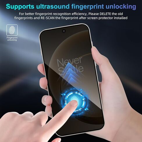 2 Pack Privacy Screen Protector for Oneplus 15 [Anti-Spy Tempered Glass][Fingerprint Unlock Support], Ultra HD, Anti-Scratch, Bubble-Free, Easy Install 9H Protective Glass for Oneplus 15 in Saudi Arabia