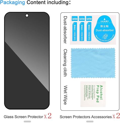 2 Pack Privacy Screen Protector for Oneplus 15 [Anti-Spy Tempered Glass][Fingerprint Unlock Support], Ultra HD, Anti-Scratch, Bubble-Free, Easy Install 9H Protective Glass for Oneplus 15 in Saudi Arabia